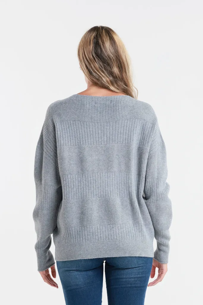Heather LS Alternating Rib Knit (BLS430)