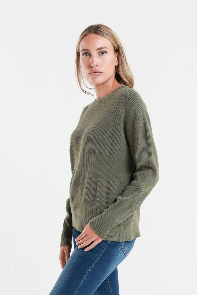 Heather LS Alternating Rib Knit (BLS430)