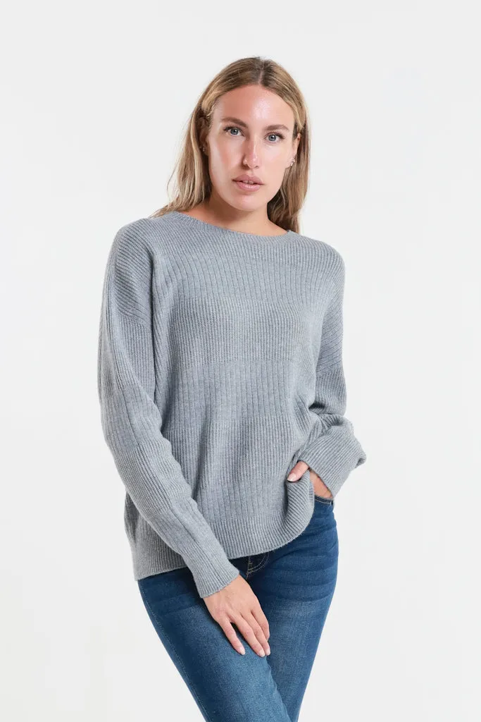 Heather LS Alternating Rib Knit (BLS430)