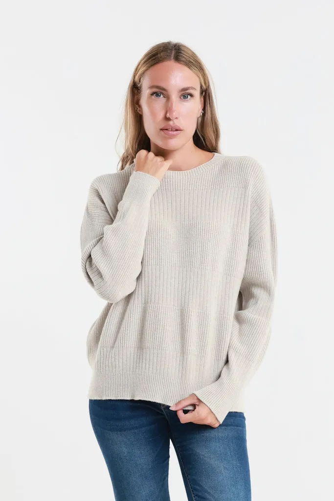 Heather LS Alternating Rib Knit (BLS430)