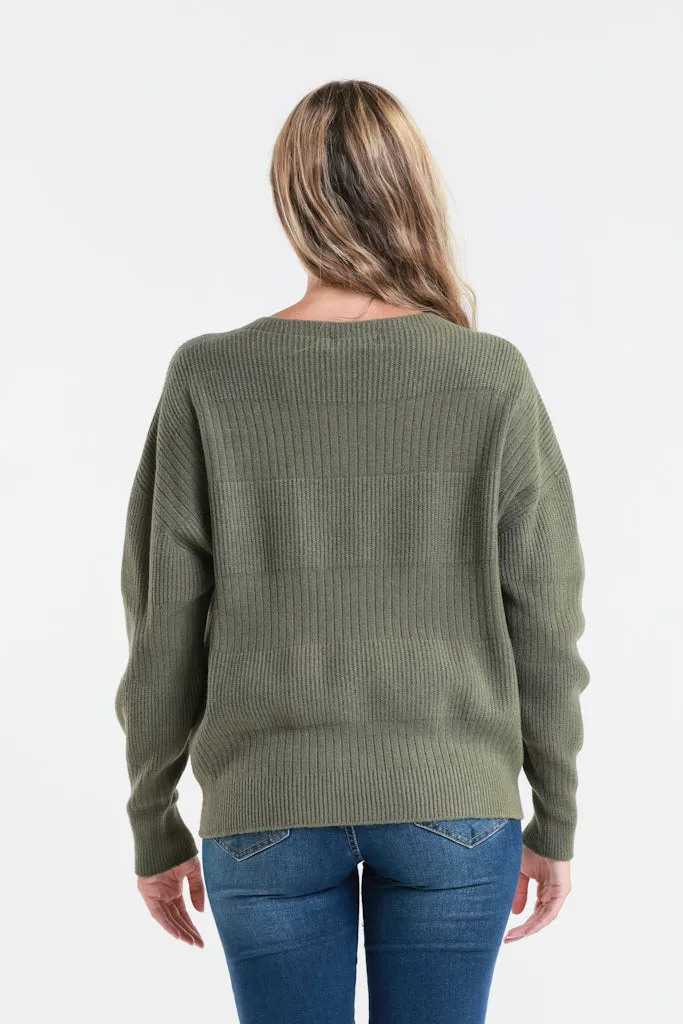 Heather LS Alternating Rib Knit (BLS430)