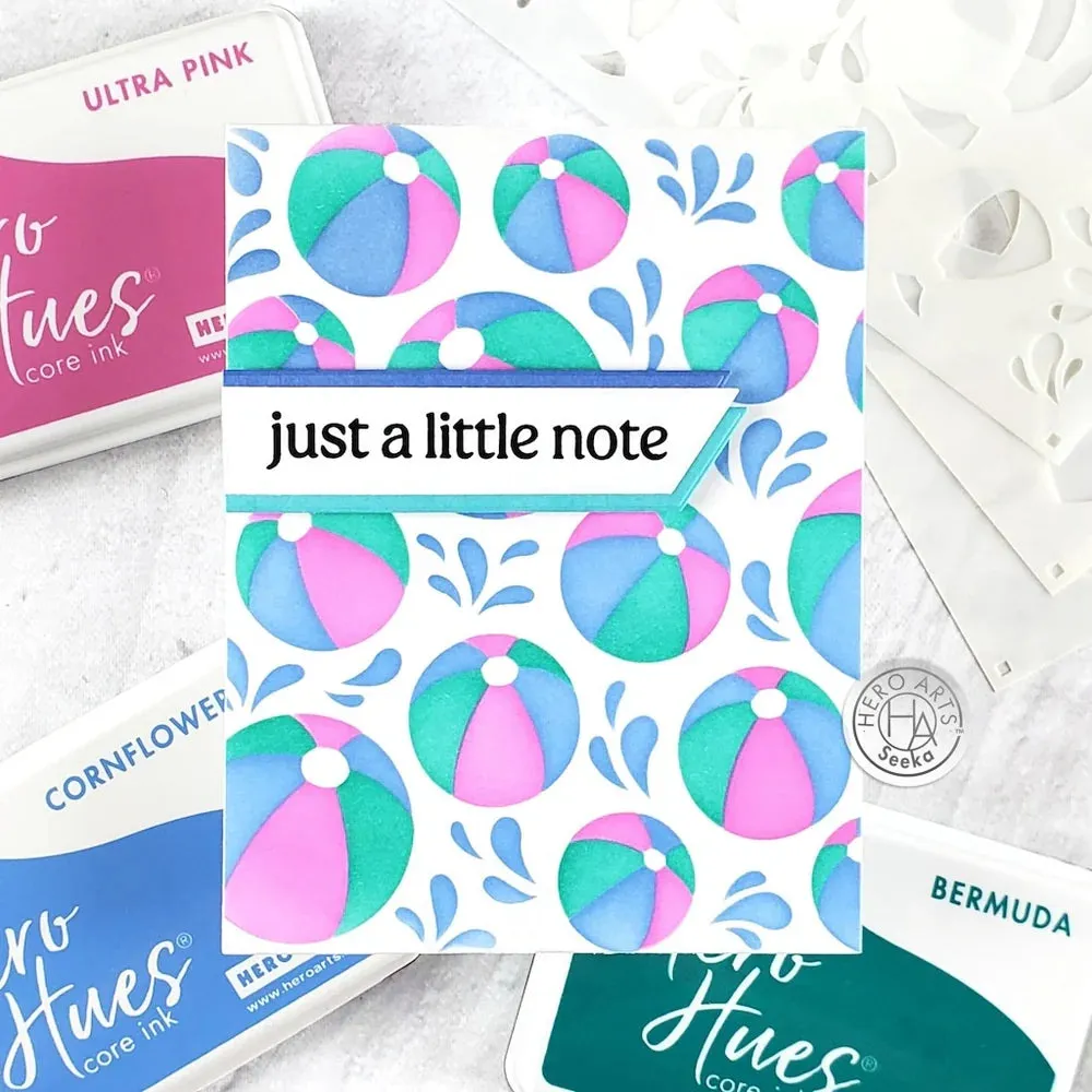 Hero Arts Colour Layering Stencil Set 6"X6" Beach Ball