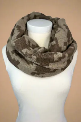 Houndstooth Infinity Scarf Brown