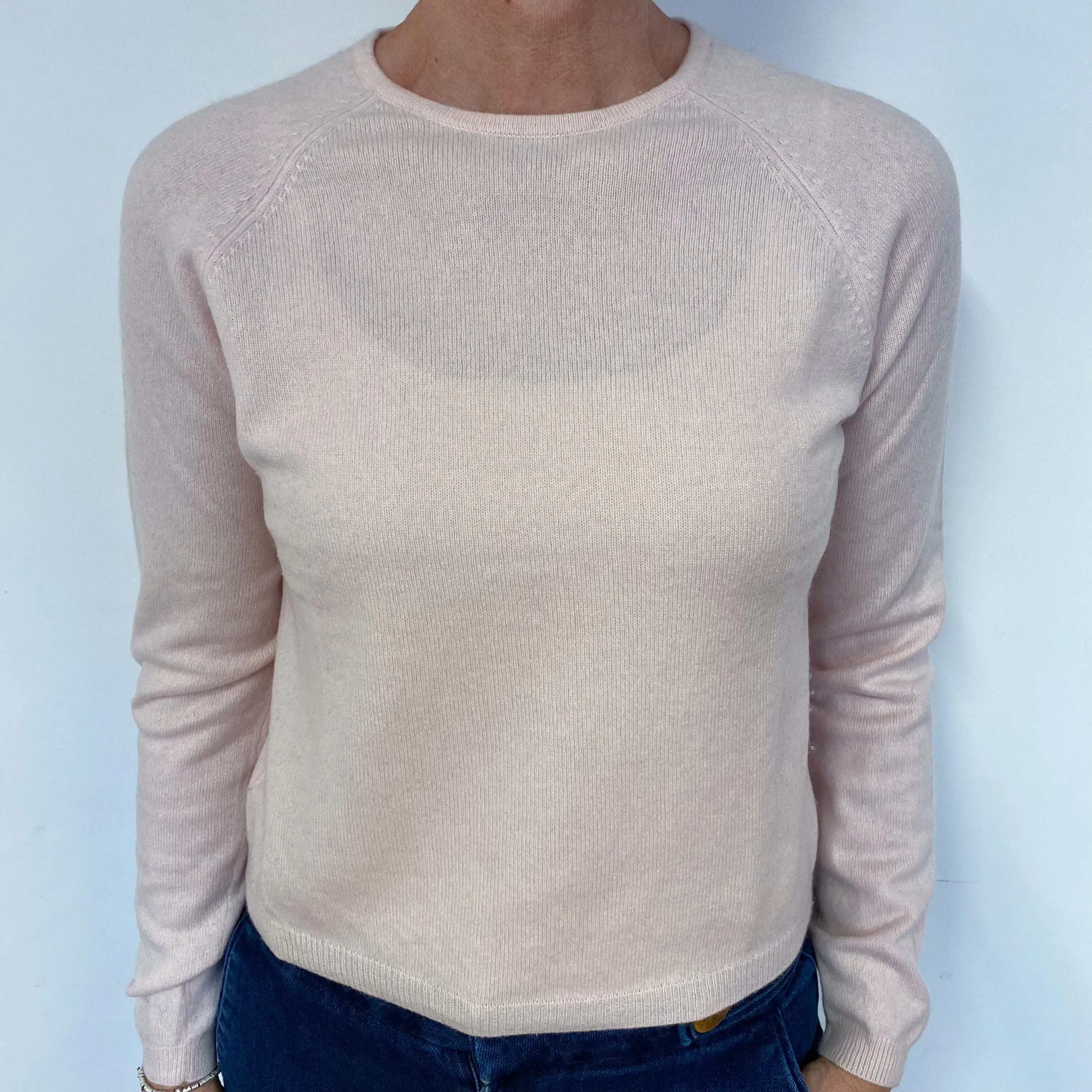 Ice Pink Crew Neck Cashmere Jumper