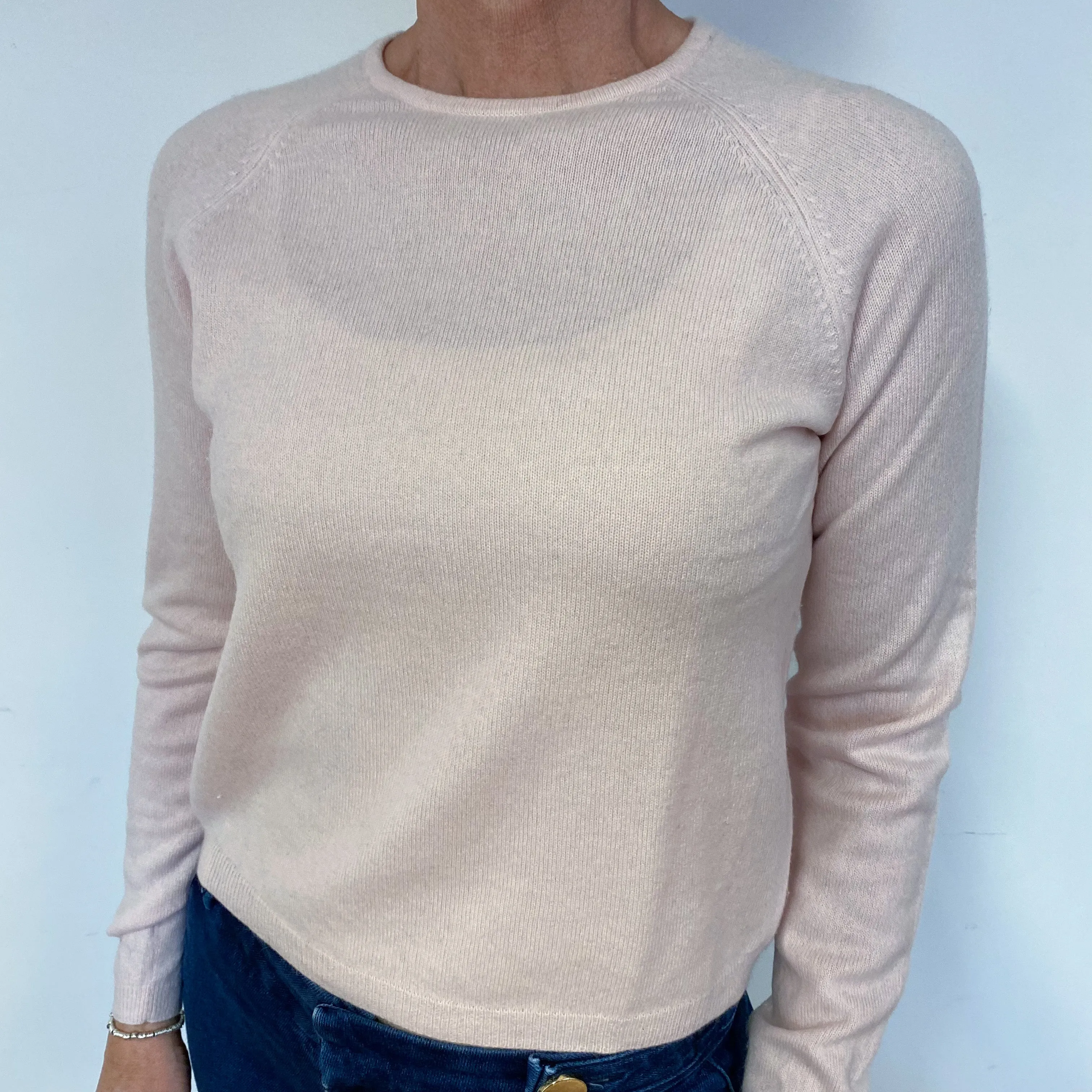 Ice Pink Crew Neck Cashmere Jumper