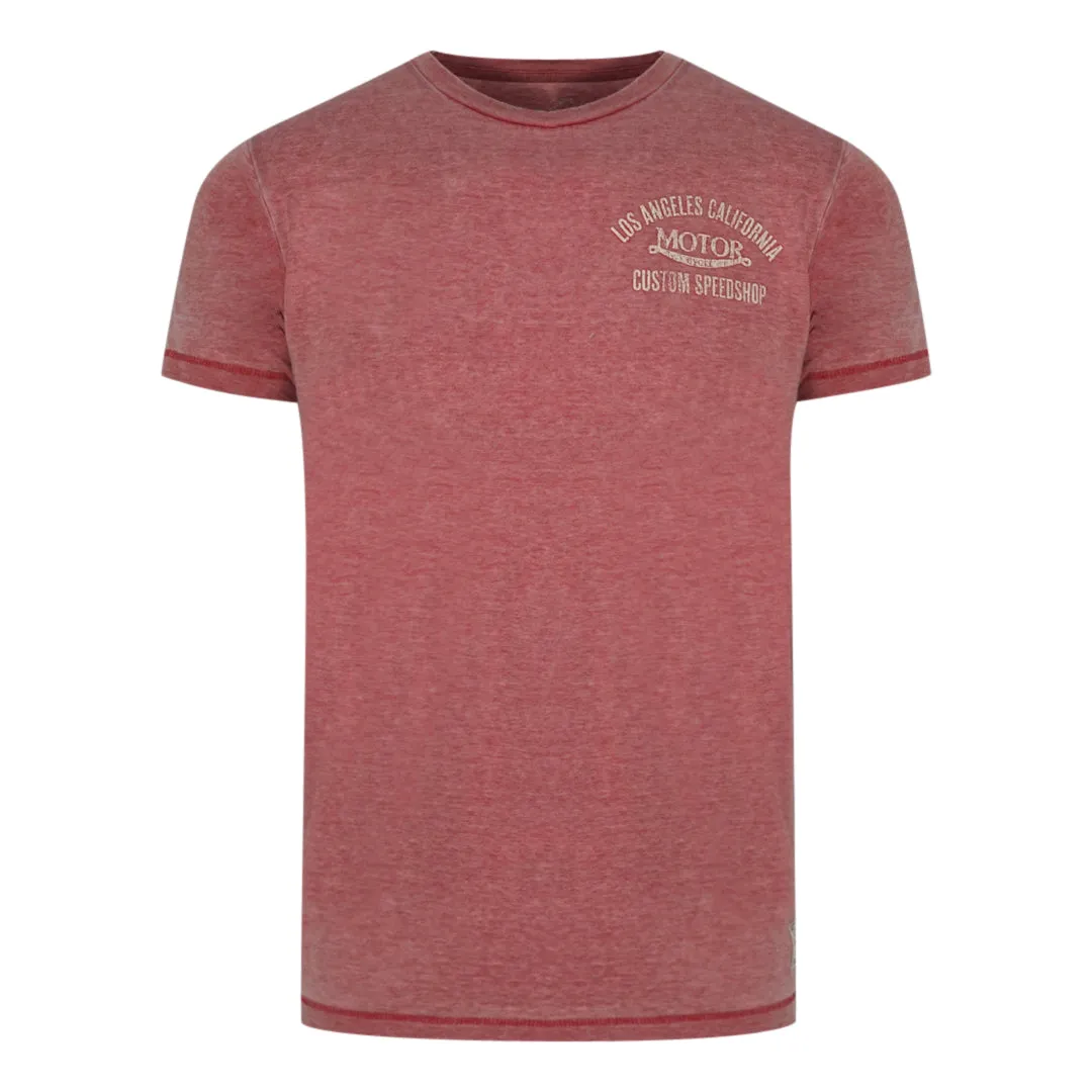 Jack And Jones Custom Motor Pink T Shirt