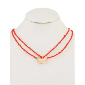 JAN40012 - Beaded Butterfly Necklace