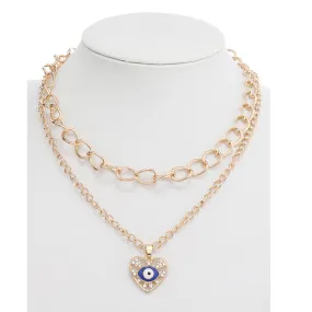 JAN40407 - Layered Evil Eye Necklace