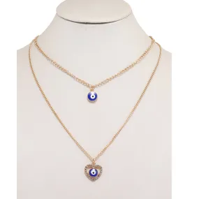 JAN40724 - Layered Evil Eye Necklace