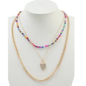 JAN43822 - Beaded Heart Necklace