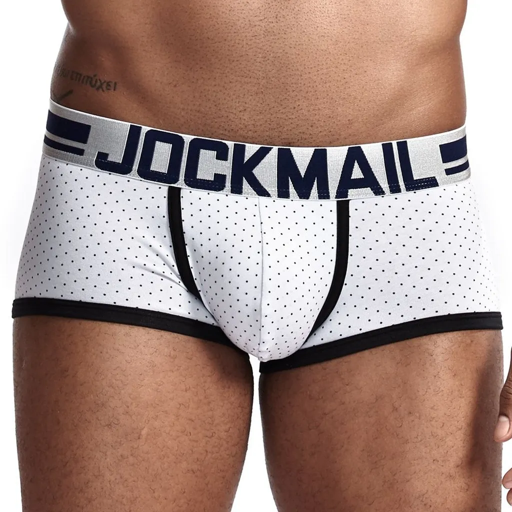 JOCKMAIL Brand Male Panties Breathable Boxers Cotton Men Underwear U Convex Pouch Sexy Underpants Printed Leaves Homewear Shorts