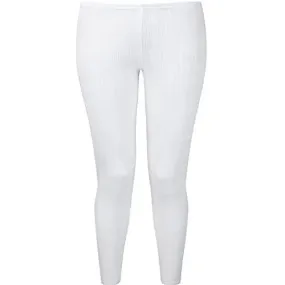 Ladies Thermal Underwear Long John Brushed Inside 0.45 TOG with Free Bed Socks (Small) White