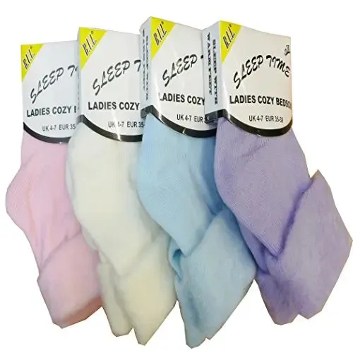Ladies Thermal Underwear Long John Brushed Inside 0.45 TOG with Free Bed Socks (Small) White