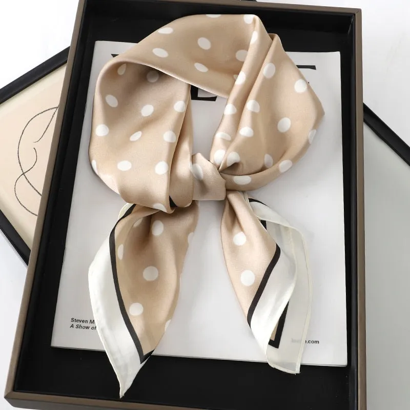 Lady Glams  Luxury Brand Silk Square Plaid Scarf