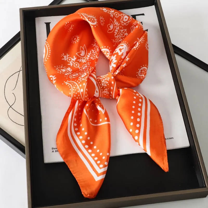 Lady Glams  Luxury Brand Silk Square Plaid Scarf