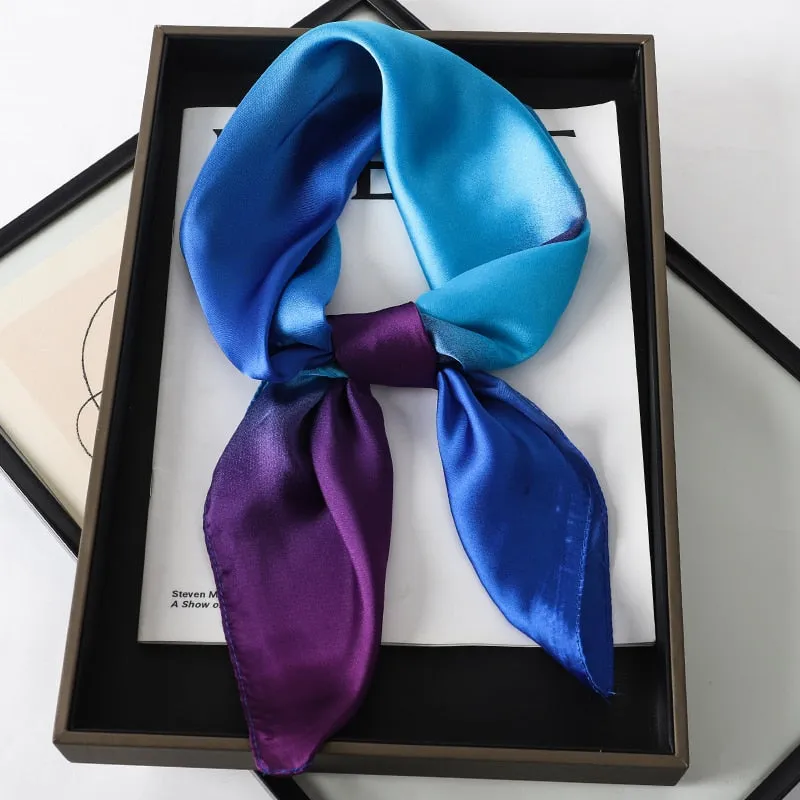 Lady Glams  Luxury Brand Silk Square Plaid Scarf