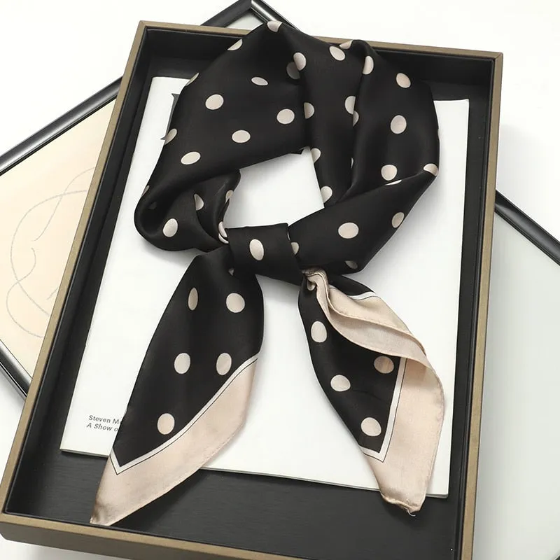 Lady Glams  Luxury Brand Silk Square Plaid Scarf