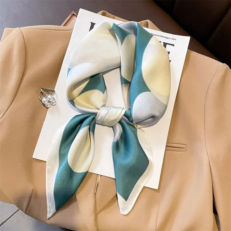 Lady Glams  Luxury Brand Silk Square Plaid Scarf