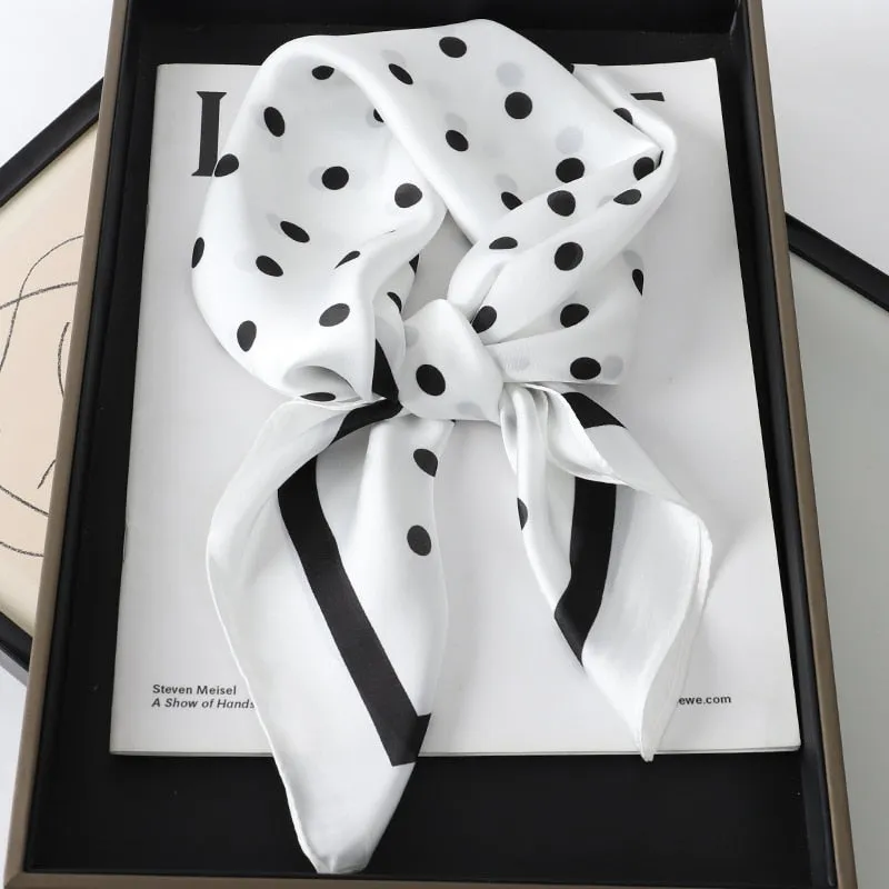 Lady Glams  Luxury Brand Silk Square Plaid Scarf