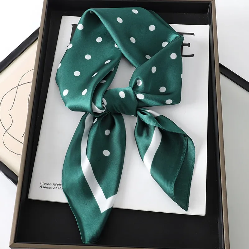 Lady Glams  Luxury Brand Silk Square Plaid Scarf