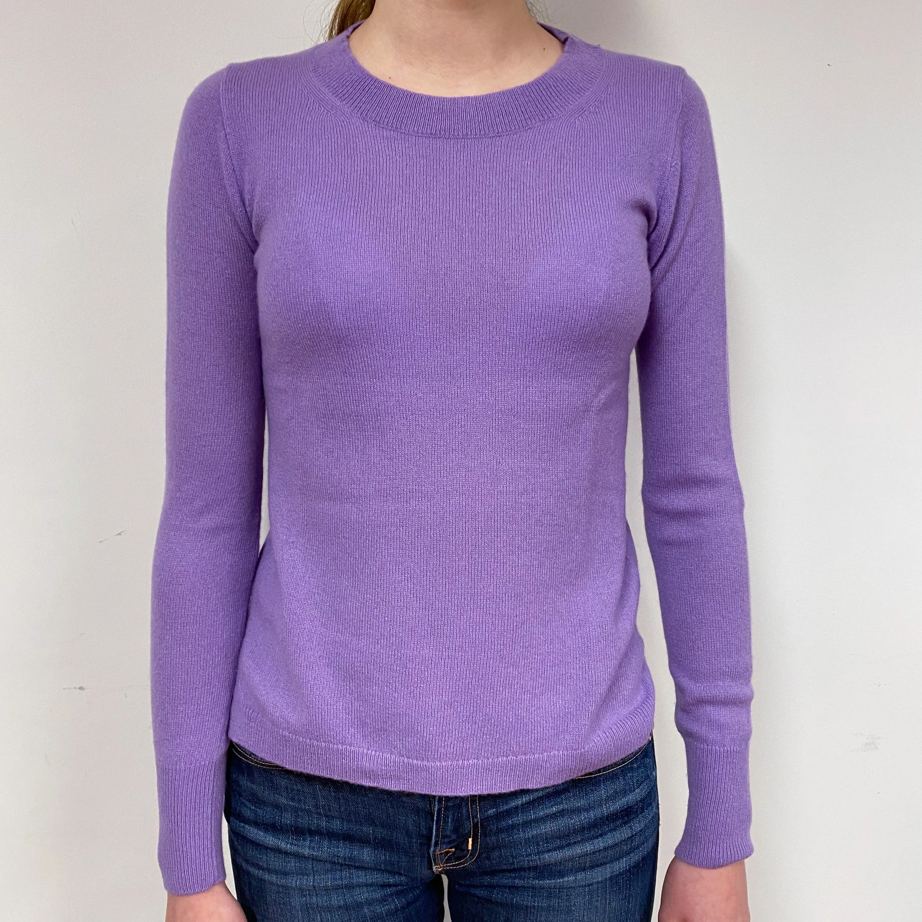 Lavender Purple Cashmere Crew Neck Jumper Extra Extra Small