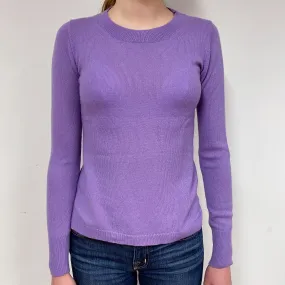 Lavender Purple Cashmere Crew Neck Jumper Extra Extra Small