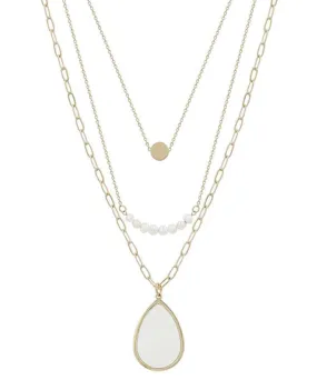 Layering Mother of Pearl Gold Necklace