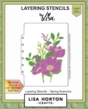Lisa Horton 5x7 Layering Stencils - Spring Anemone