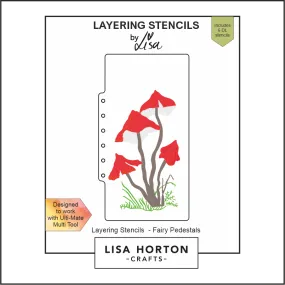 Lisa Horton Crafts Fairy Pedestals Slimline Layering Stencils