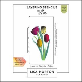 Lisa Horton Crafts Tulips Slimline Layering Stencils