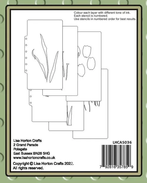 Lisa Horton Crafts Tulips Slimline Layering Stencils