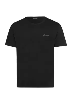 Living Shirts Jersey Cotton Crew Neck Logo T-Shirt | Black 75853-019