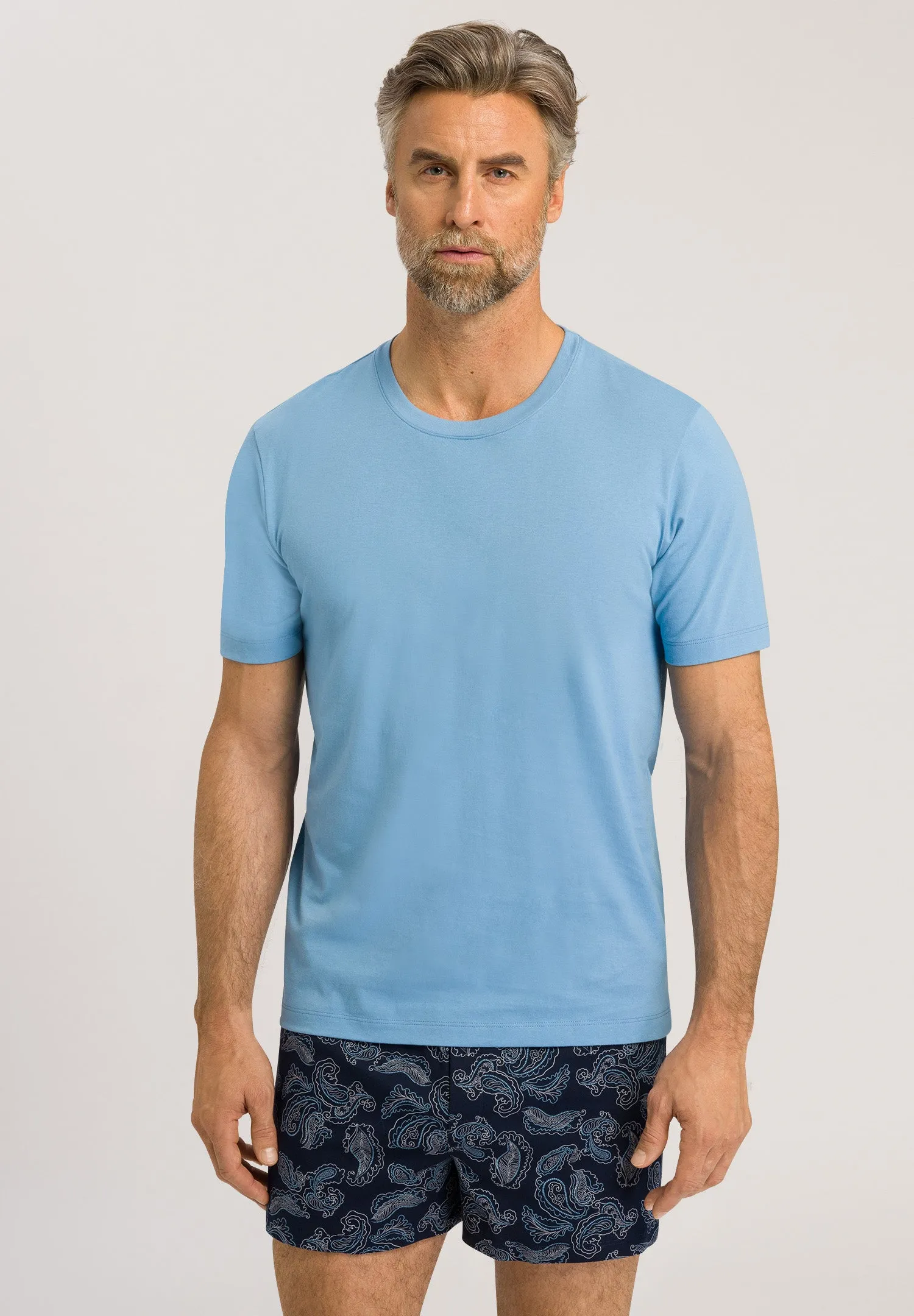 Living Shirts Jersey Cotton Crew Neck T-Shirt | Bonnie Blue 75050-1597