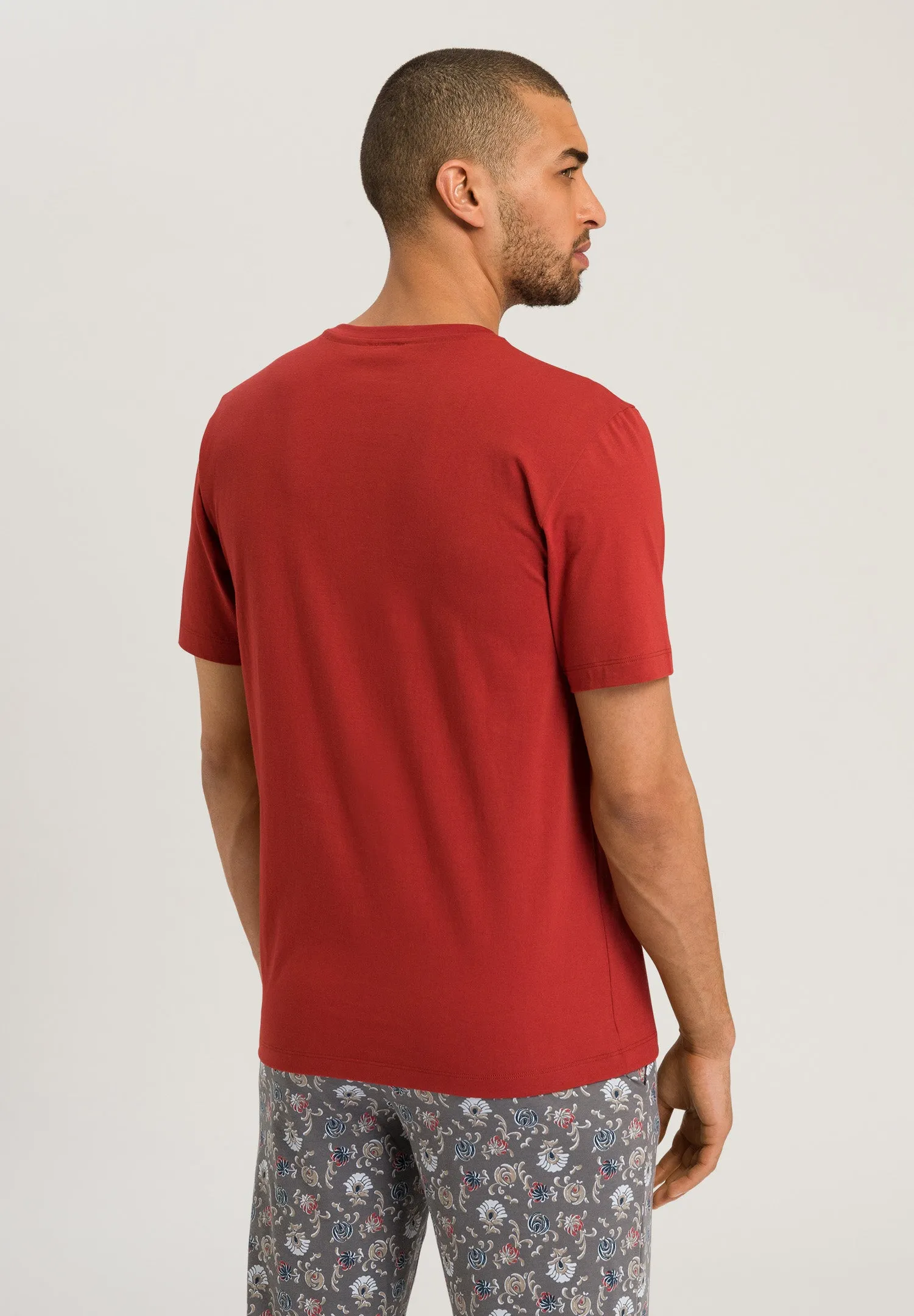 Living Shirts Jersey Cotton Crew Neck T-Shirt | Red Ochre 75050-2422