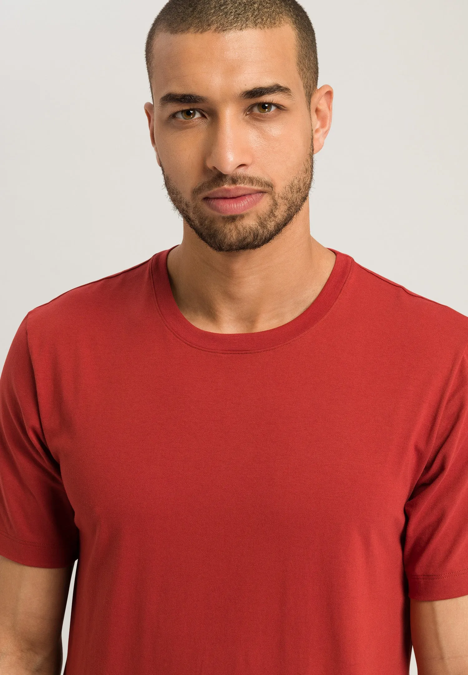 Living Shirts Jersey Cotton Crew Neck T-Shirt | Red Ochre 75050-2422