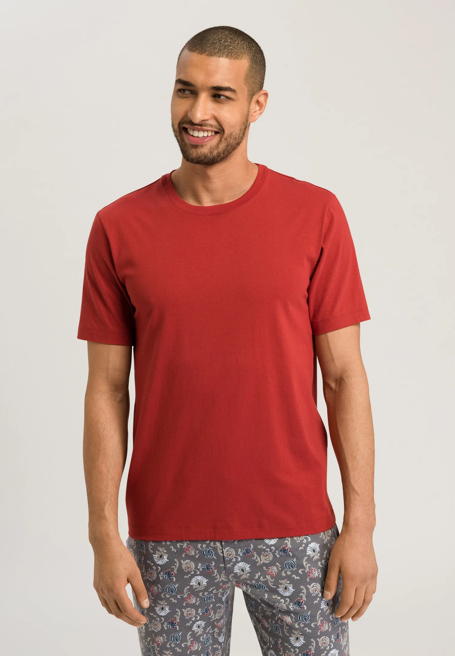 Living Shirts Jersey Cotton Crew Neck T-Shirt | Red Ochre 75050-2422