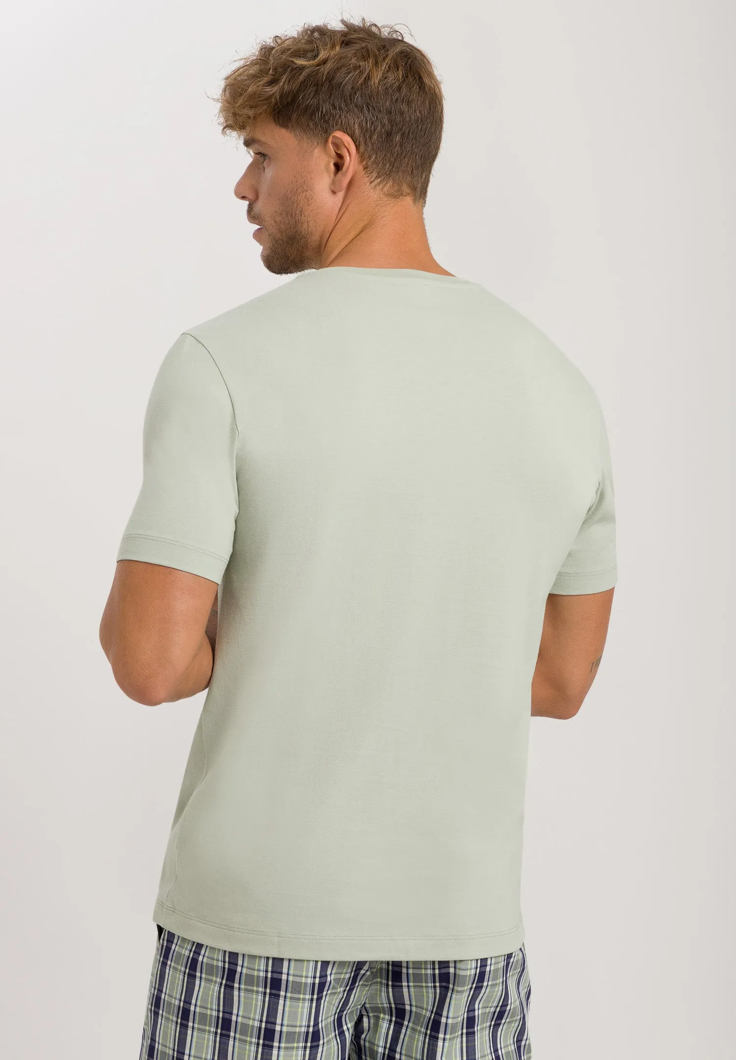 Living Shirts Jersey Cotton V-Neck T-Shirt | Mineral Green 75051-2168