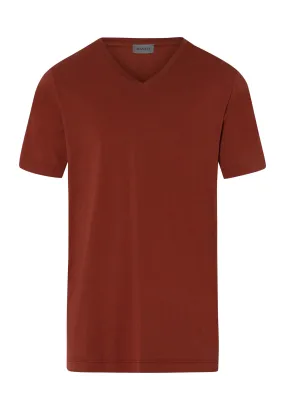 Living Shirts Jersey Cotton V-Neck T-Shirt | Russet Brown 75051-2750