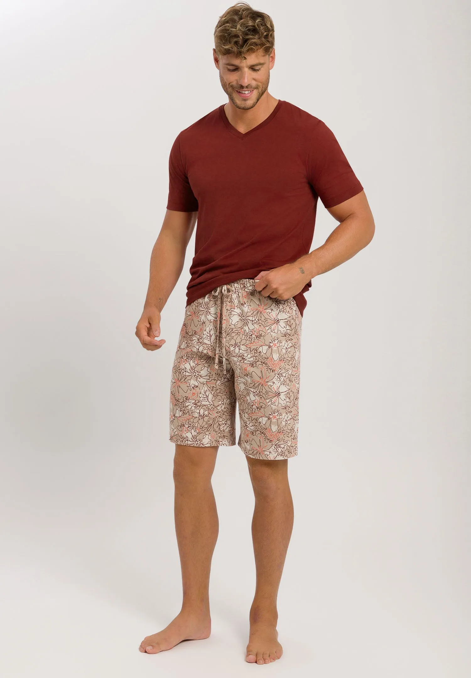 Living Shirts Jersey Cotton V-Neck T-Shirt | Russet Brown 75051-2750