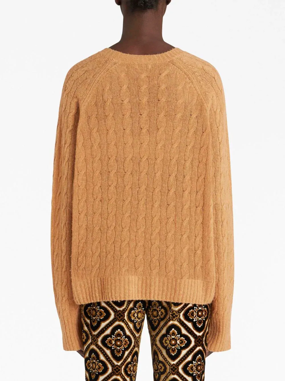 Logo-embroidered cable-knit jumper