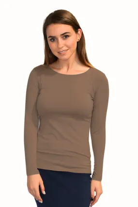 Long Sleeve Layering Tee 1223 in Dark Mocha