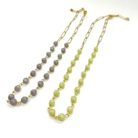 Luster Nugget Half Chain Necklace