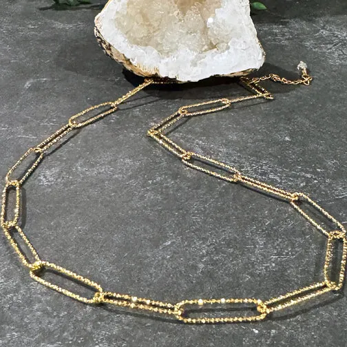 Luxe Link Textured Paperclip Chain Necklace (GOLD OR SILVER)