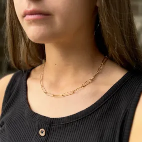 Luxe Link Textured Paperclip Chain Necklace (GOLD OR SILVER)