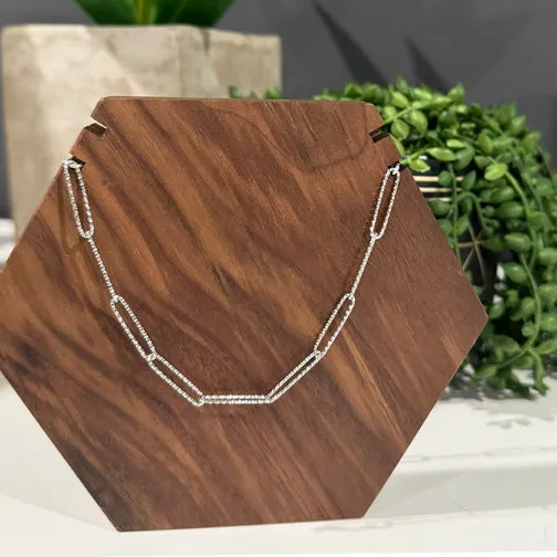 Luxe Link Textured Paperclip Chain Necklace (GOLD OR SILVER)
