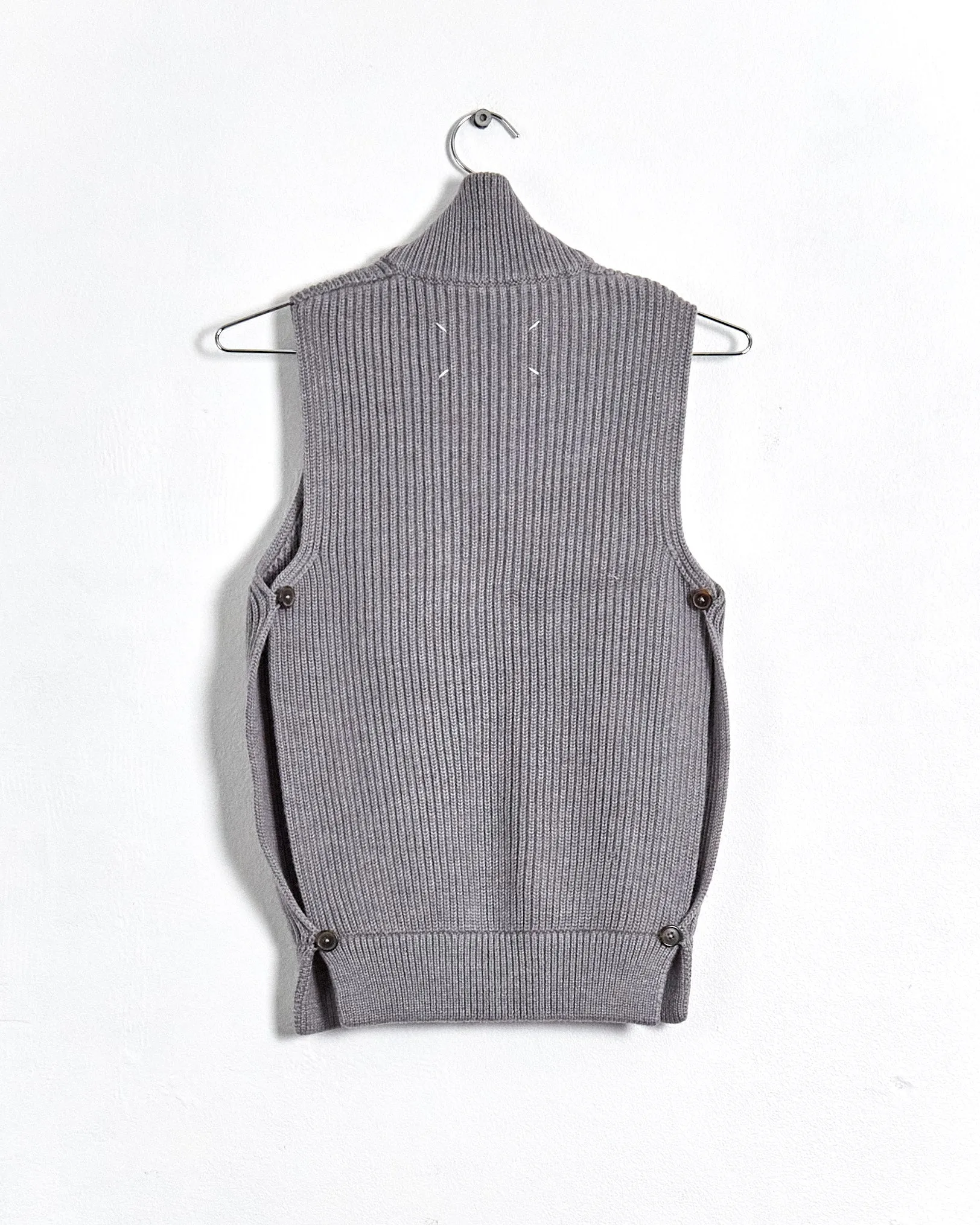 Maison Margiela zip front sleeveless knit, grey, 8