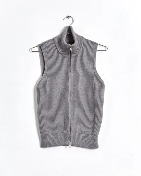 Maison Margiela zip front sleeveless knit, grey, 8