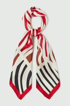 Marella Scarf Rama Red Wave Print Silk 2423546086200