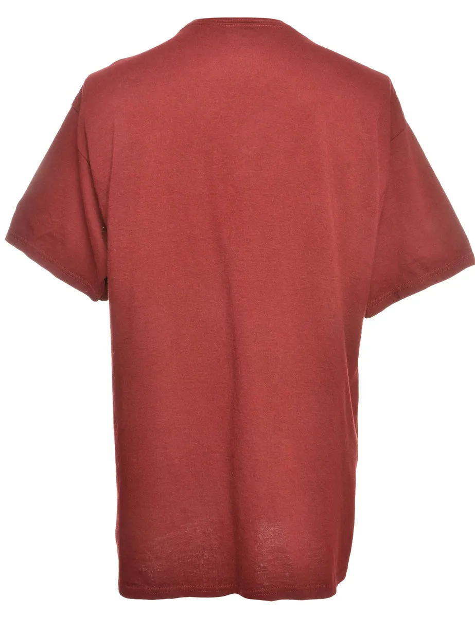 Maroon Champion Printed T-shirt - L