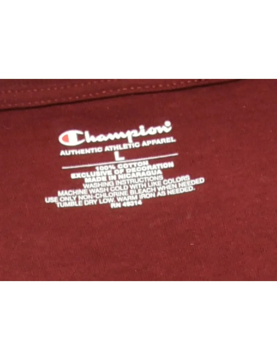 Maroon Champion Printed T-shirt - L